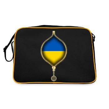 UKRAINE | DRAPEAU | SYNTHÉTIQUES URBAINS - Sac Retro - noir/or - Dos