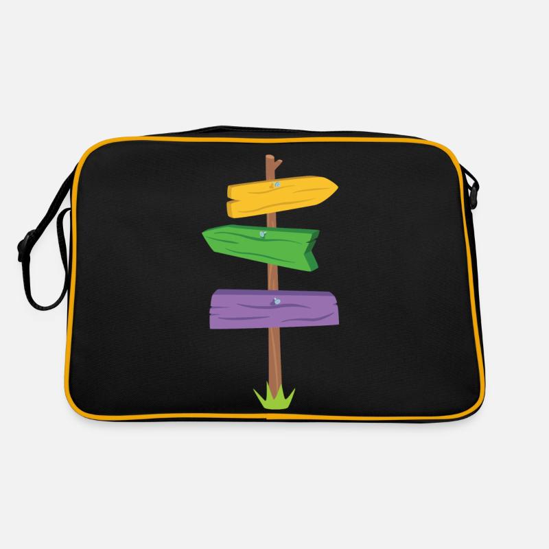 Wegweiser - Retro Tasche - Schwarz/Gold