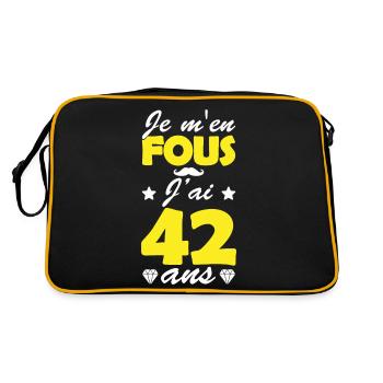 j'ai 42 ans / cadeau anniversaire 42 ans - Sac Retro - noir/or - Dos