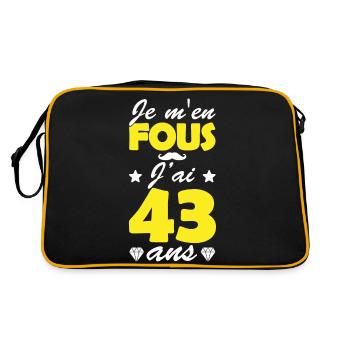 j'ai 43 ans / cadeau anniversaire 43 ans - Sac Retro - noir/or - Dos