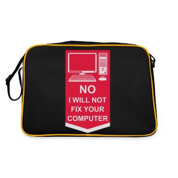 not fix your computer - Retro Tasche - Schwarz/Gold - Hinten