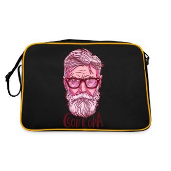 Cooler opa bärtige Männer Cooler opa bärtige Männe - Retro Tasche - Schwarz/Gold - Hinten