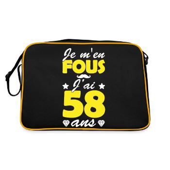 je m en fous j ai 58 ans / anniversaire 58 ans - Sac Retro - noir/or - Dos