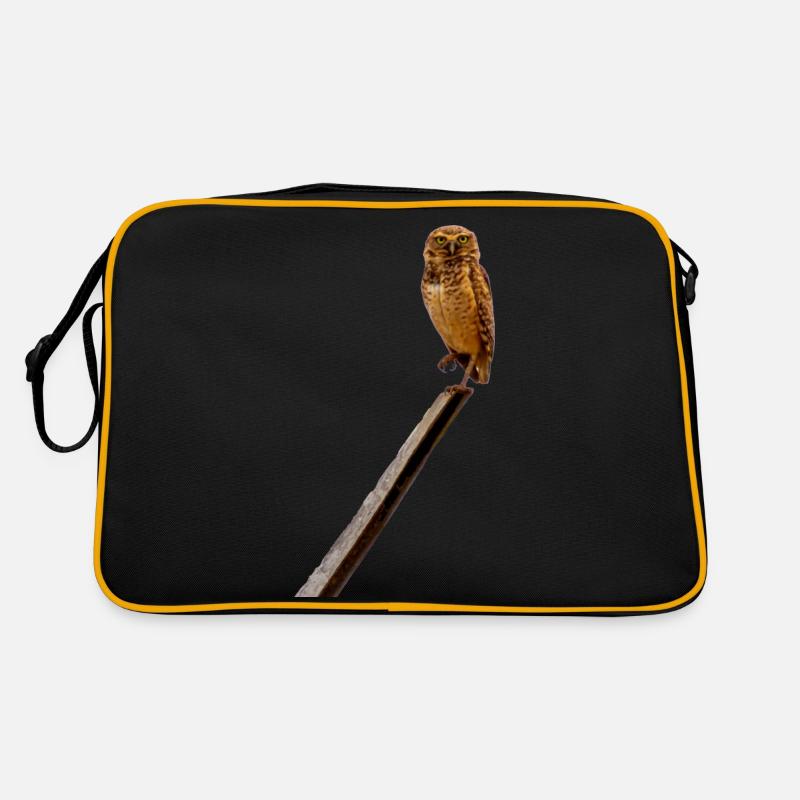 Es ist schön, eine Eule - Retro Tasche - Schwarz/Gold