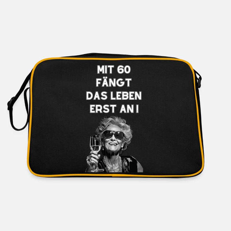 Geburtstag-Design: Mit 60 fängt das Leben erst an! Retro Tasche