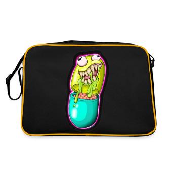 Pille - Retro Tasche - Schwarz/Gold - Hinten