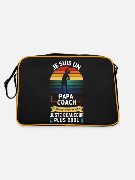 Father's Day T-shirt - Dad Coach Cool - Retro Bag - black/gold - Back