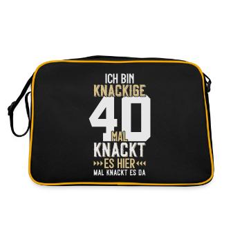 40. GEBURTSTAG 1986 KNACKIGE 40 - Retro Tasche - Schwarz/Gold - Hinten