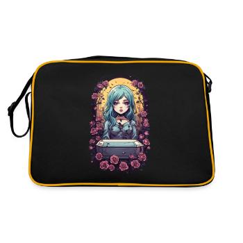 Gothique Anime Kawaii Fille avec des Roses Victorien - Sac Retro - noir/or - Dos