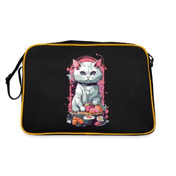 Kawaii chats Sushi Goth Pastel amoureux - Sac Retro - noir/or - Dos