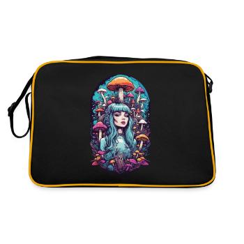 Psychédélique Pastel rêve champignons Festival Design - Sac Retro - noir/or - Dos