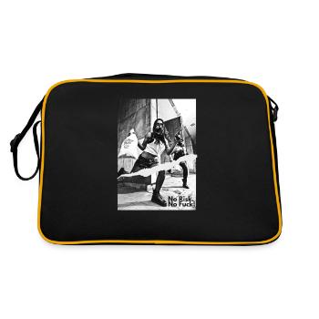 NRNF photo motif noir blanc scénario de braquage de banque - Sac Retro - noir/or - Dos