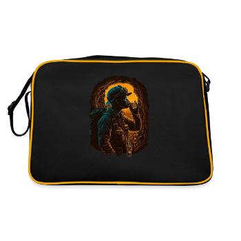 Mining buddy drinks his beer underground - Retro Bag - black/gold - Back