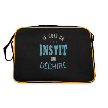 I AM AN INSTIT THAT TORCHES gift - Retro Bag - black/gold - Back
