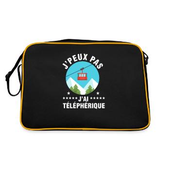 j'peux pas j'ai téléphérique - Sac Retro - noir/or - Dos