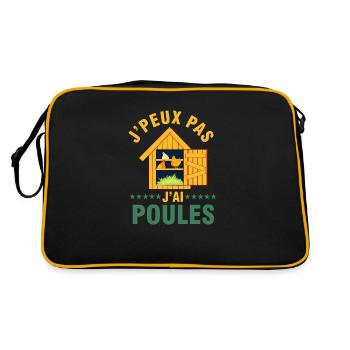 J'peux pas J'ai Poules - Sac Retro - noir/or - Dos