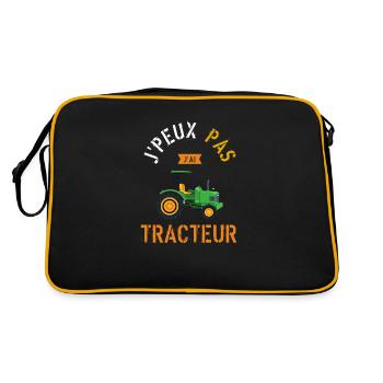 J'Peux Pas J'Ai Tracteur cadeau humour - Sac Retro - noir/or - Dos