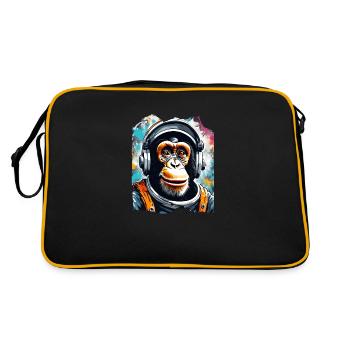 Astronaut chimp with headphones - Retro Bag - black/gold - Back