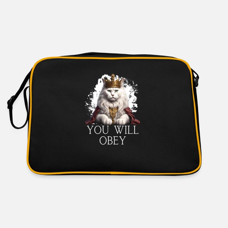 Funny king cat with a crown Retro Bag