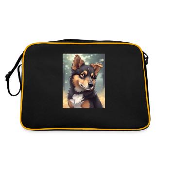 Chien mignon dans le style anime - Sac Retro - noir/or - Dos