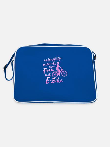 e bike bike woman gift e bike - Retro Bag - blue/white - Back