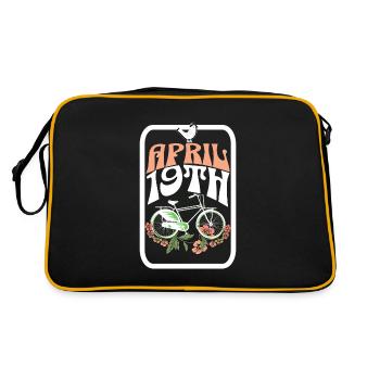 Fahrradtag - Retro Tasche - Schwarz/Gold - Hinten