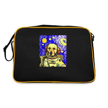 Astronaut Dog Van Gogh - Retro Bag - black/gold - Back