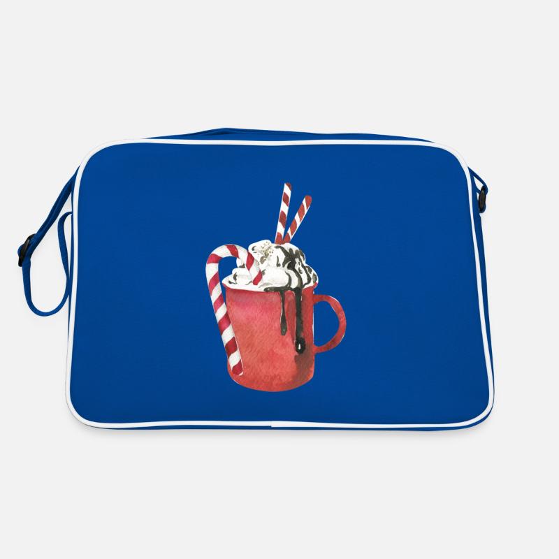 Heiße Schokolade und Marshmallows Retro Tasche