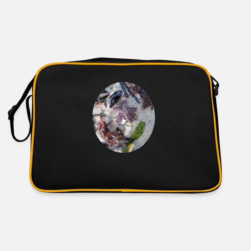 Colors of the beach - starfish, algae, shell Retro Bag