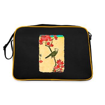 Utagawa Hiroshige Oiseau à tête blanche sur érable - Sac Retro - noir/or - Dos