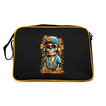 Crâne de sucre - Sac Retro - noir/or - Dos