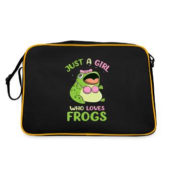 Just A Girl Who Loves Frogs Funny Frog Lover - Retro Tasche - Schwarz/Gold - Hinten