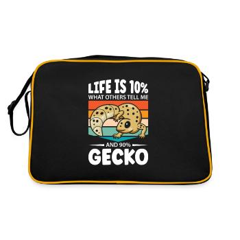 what others tell me and Gecko - Retro Tasche - Schwarz/Gold - Hinten