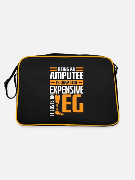 Being an amputee an Leg - Retro Tasche - Schwarz/Gold - Hinten