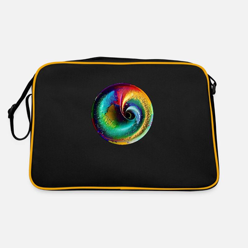 Wirbel - Retro Tasche - Schwarz/Gold