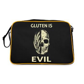 Gluten Intolerance Gluten Is Evil Coeliac Disease - Retro Bag - black/gold - Back
