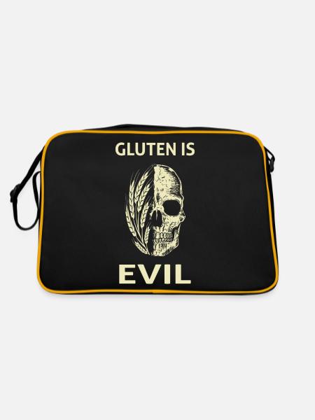 Gluten Intolerance Gluten Is Evil Coeliac Disease - Retro Bag - black/gold - Back