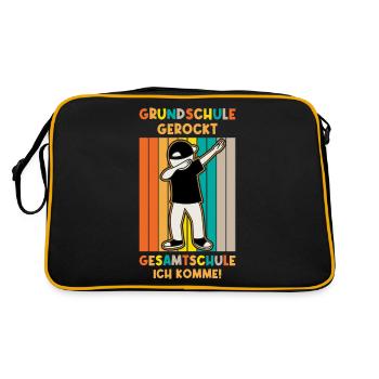 Grundschulabschluss Gesamtschule 5 Klasse - Retro Tasche - Schwarz/Gold - Hinten