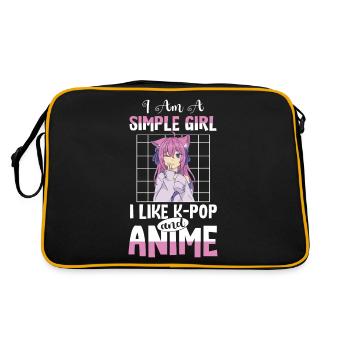 Je suis une fille simple J’aime la K-Pop et l’Anime - Sac Retro - noir/or - Dos