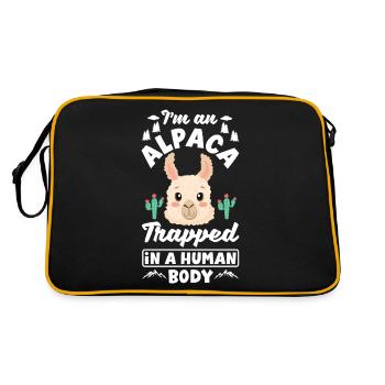 Alpacas Mammals LLamas Alpaca Funny Quote - Retro Bag - black/gold - Back