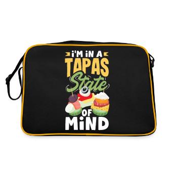 Tapas Design for a Spanish Food Lover with - Retro Tasche - Schwarz/Gold - Hinten