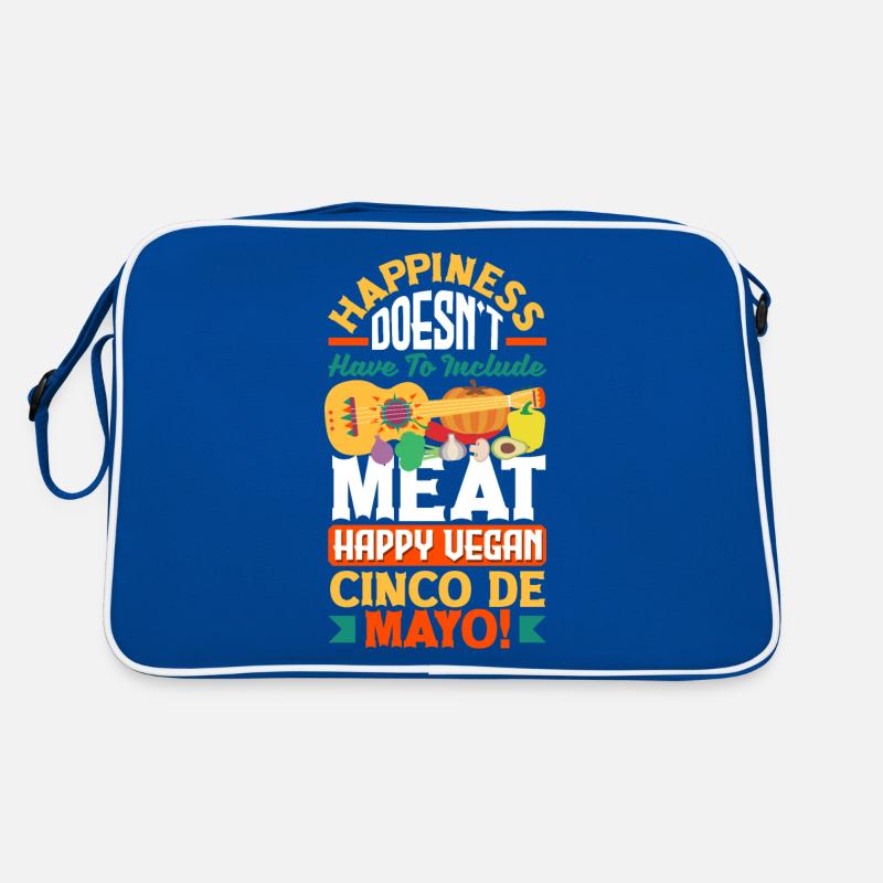 Happiness doesn't have to include meat Vegan Retro Tasche