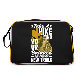 Take a hike, find your balance, and conquer new - Retro Bag - black/gold - Back
