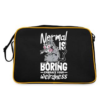 Normal is boring Embrace your weirdness - Retro Tasche - Schwarz/Gold - Hinten