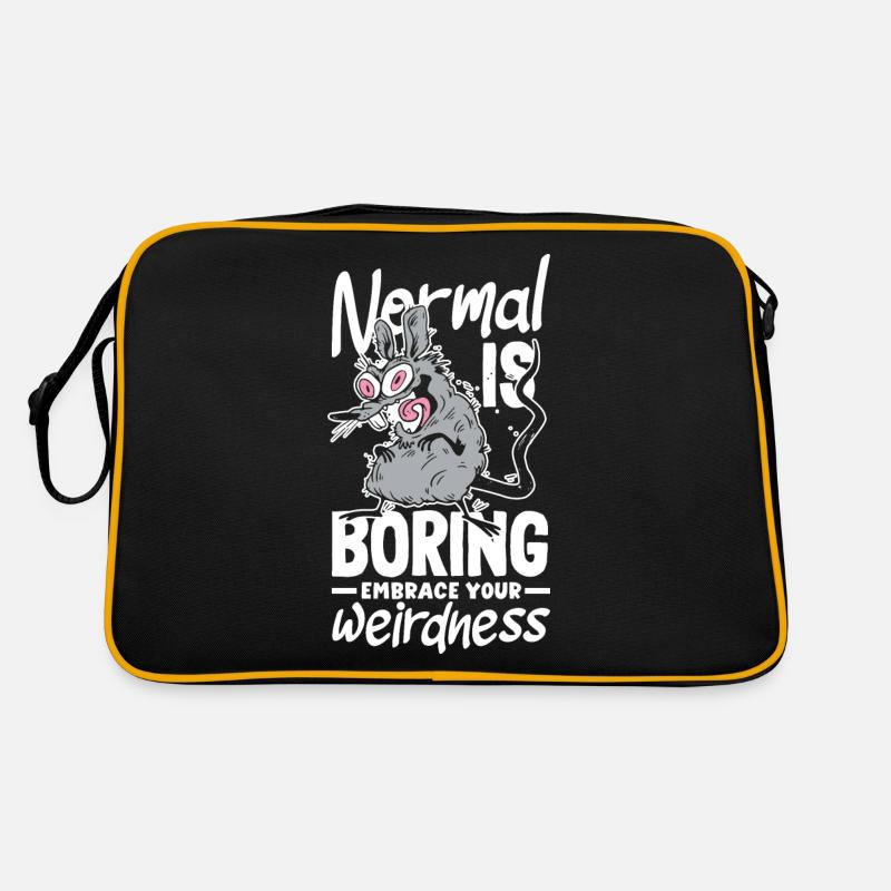 Normal is boring Embrace your weirdness - Retro Bag - black/gold