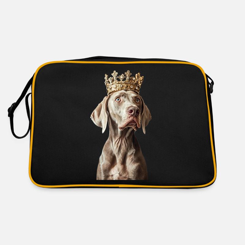 Weimaraner - Retro Tasche - Schwarz/Gold