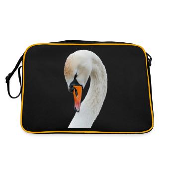 Schwan - Retro Tasche - Schwarz/Gold - Hinten