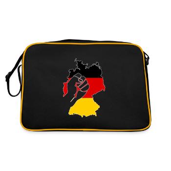 Deutschland BRD Flagge Bundesrepublik Geschenk Ger - Retro Tasche - Schwarz/Gold - Hinten
