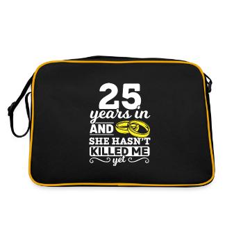25 ans 25 anniversaire mariage cadeau - Sac Retro - noir/or - Dos