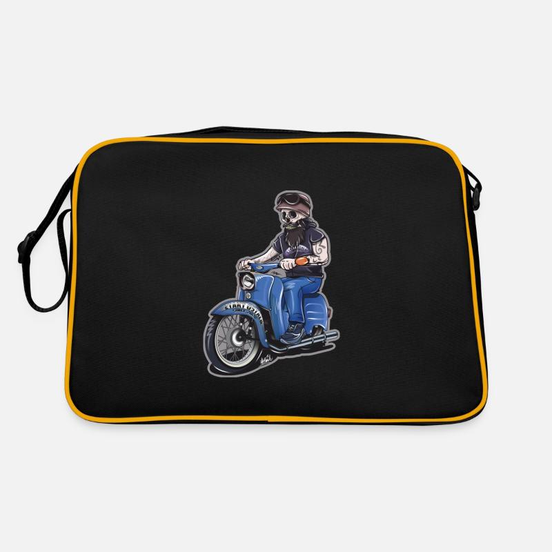 2Takt Ostalb Simson Skull - Retro Tasche - Schwarz/Gold